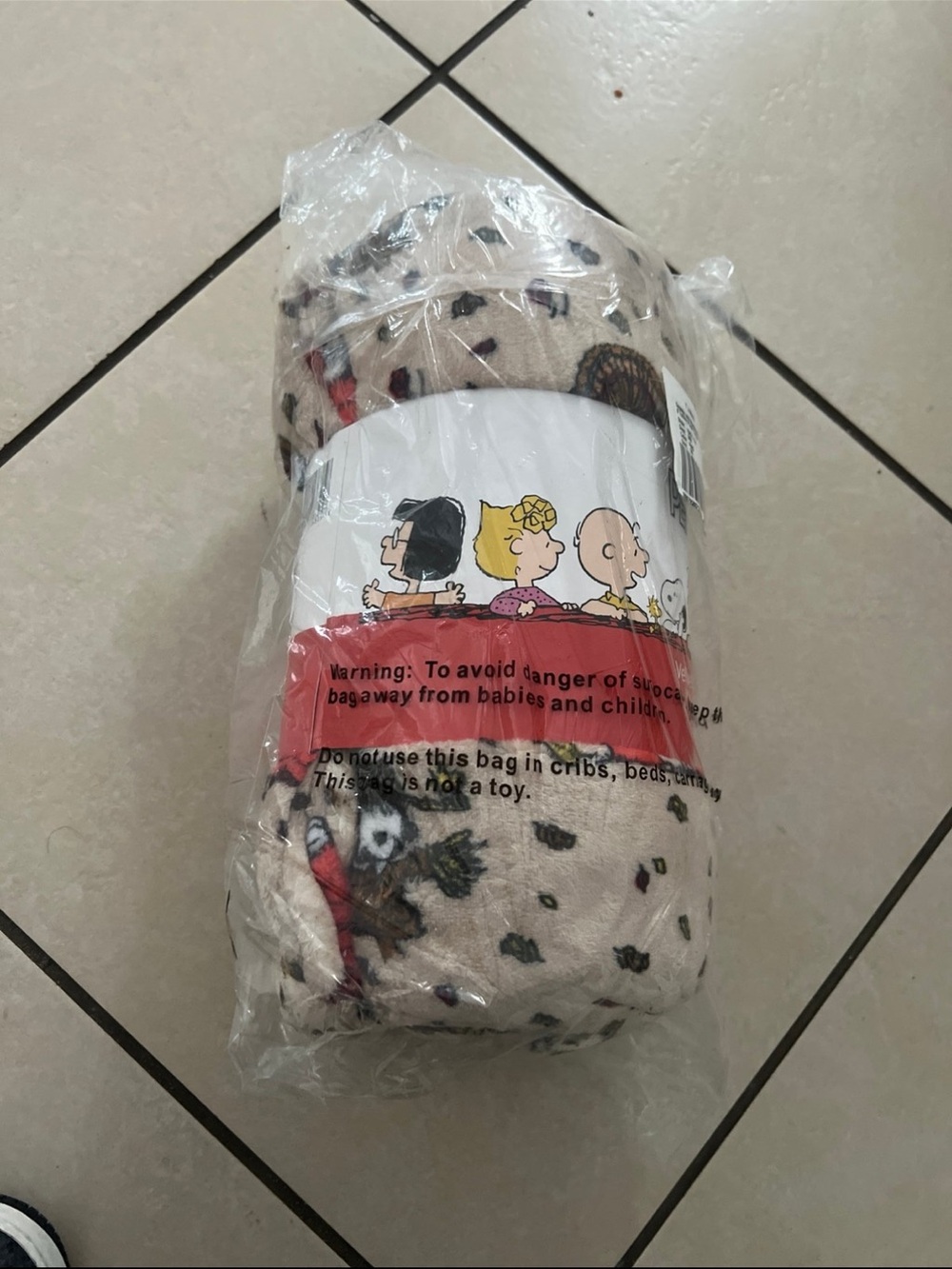 Peanuts Beige Printed Throw Blanket perfect for fall
